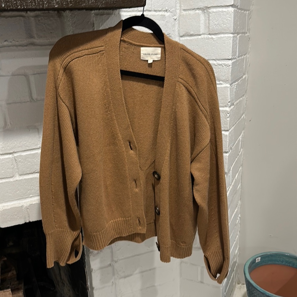 Loulou Studio Tiberine Cardigan in Camel